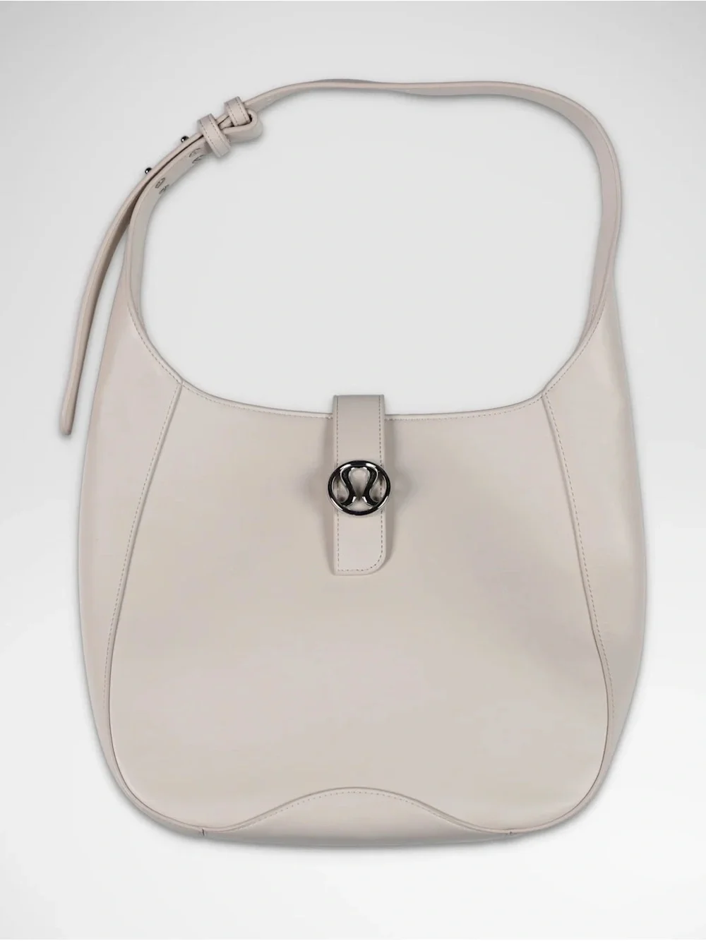 lululemon athletica Cream Leather Shoulder Hobo with Polished Hardware